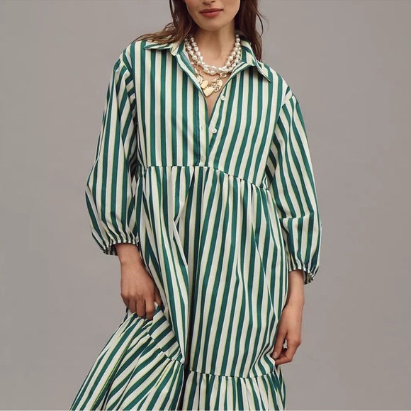 Anthropologie Dresses & Skirts - Anthropologie💚 Maeve Bettina Tiered Shirt Dress, S, NWT